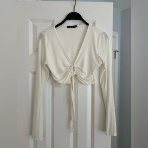 White cropped top from Nasty Gal